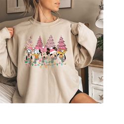 Vintage Mickey And Friends Christmas Tree Sweatshirt, Mickey Minnie Disney Christmas T-shirt Sweatshirt, WDW Disneyland