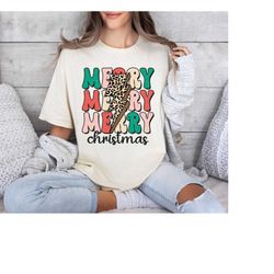 Comfort ColorsMerry Merry Merry Christmas Shirt, Christmas Shirt, Christmas Family Shirt, Christ Shirt, Christian Shirt,