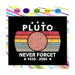Never Forget Pluto Shirt Retro Style Funny Space, Science svg,trending svg For Silhouette, Files For Cricut, SVG, DXF, E