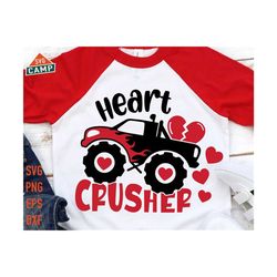 Heart Crusher Svg, Valentine's Monster Truck Svg, Funny Valentines Svg, Boys Valentine Svg, Kid’s Valentine Svg, Valentine Shirt Svg