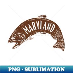 Maryland Fish Wordmark Brown - Artistic Sublimation Digital File - Enhance Your Apparel with Stunning Detail