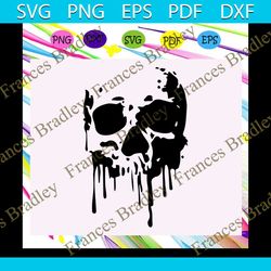 Melting skull svg, skull svg, skull gift, skull shirt, skull print, skull png, skull silhouette, skull lover svg,trendin