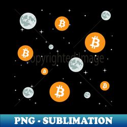 Bitcoin Moon Pattern Embrace the Crypto Revolution - Vintage Sublimation PNG Download - Instantly Transform Your Sublimation Projects