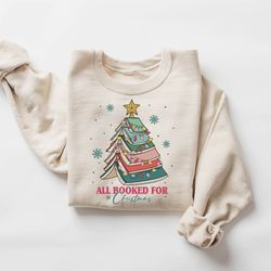 Christmas Book Tree Shirt, Christmas Gift For Teacher, Book Lovers Christmas Gift, School Christmas Shirt, Christmas Swe