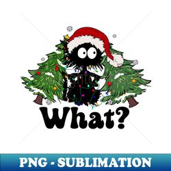 Guilty Black Cat Christmas Tree Destroyer - Stylish Sublimation Digital Download - Transform Your Sublimation Creations