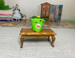 Bucket for doll garden. 1:12. Dollhouse miniature. Accessories for a dollhouse.