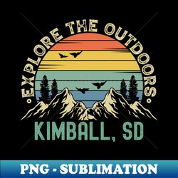 Kimball South Dakota - Explore The Outdoors - Kimball SD Colorful Vintage Sunset - Exclusive Sublimation Digital File - Revolutionize Your Designs
