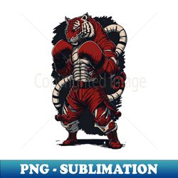 tiger power red boxing tiger - exclusive png sublimation download - add a festive touch to every day