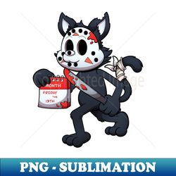 Black Cat On Friday The 13th - Instant PNG Sublimation Download - Add a Festive Touch to Every Day