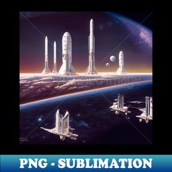 Interplanetary Spaceport - Premium PNG Sublimation File - Add a Festive Touch to Every Day