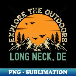 Long Neck Delaware - Explore The Outdoors - Long Neck DE Vintage Sunset - Digital Sublimation Download File - Perfect for Sublimation Art