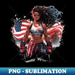 Female Fighter - PNG Transparent Digital Download File for Sublimation - Unleash Your Creativity