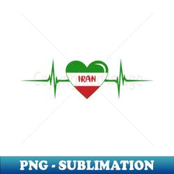 Heartbeat Design Iranian Flag Iran - Instant PNG Sublimation Download - Perfect for Personalization