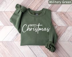 Merry Christmas Sweatshirt, Christmas Crewneck Sweatshirt, Christmas Sweater, Women Christmas Sweater, Merry and Bright