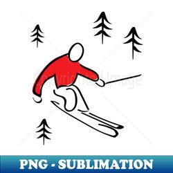Skier Illustration - Exclusive Sublimation Digital File - Spice Up Your Sublimation Projects