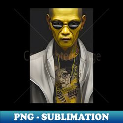 Old Japaneses cyberpunk man with tattooes - Creative Sublimation PNG Download - Boost Your Success with this Inspirational PNG Download