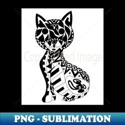 ecopop kawaii cat in mexican pattern totonac art - unique sublimation png download - spice up your sublimation projects