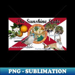 Florida State Flag and Symbols Tee Shirt - Elegant Sublimation PNG Download - Bring Your Designs to Life