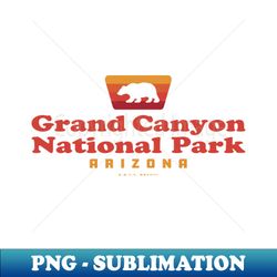 Grand Canyon National Park Retro Badge Bear Red - Decorative Sublimation PNG File - Transform Your Sublimation Creations
