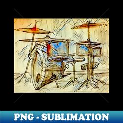 Warped Drum Kit - Instant PNG Sublimation Download - Revolutionize Your Designs