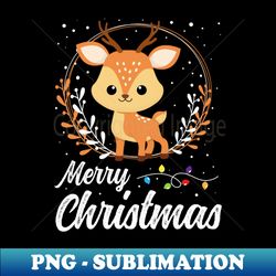merry christmas cute deer gift - high-quality png sublimation download - enhance your apparel with stunning detail