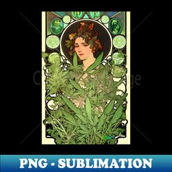 vintage cannabis beauty 12 - decorative sublimation png file - perfect for sublimation art