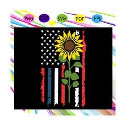 Sunflower america flag, sunflower svg, sunflower gift, sunflower clipart, sunflower lover, sunflower lover gift, america