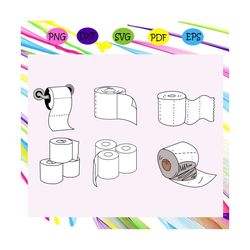 Toilet Paper Svg, Poop Svg, Tissue Rolls Svg, Bathroom Svg, Toilet Paper For Silhouette, Files For Cricut, SVG, DXF, EPS