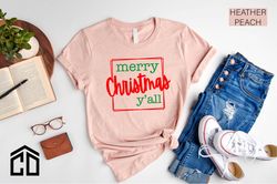 Merry Christmas yall  Sweatshirt, retro Merry Christmas Sweatshirt, Christmas vibes Sweatshirt, holiday apparel, iprinta