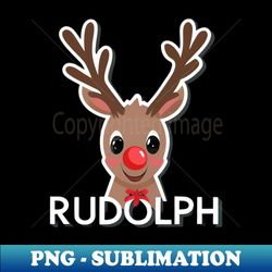 Rudolph the Red-Nosed Reindeer in the style of colorful caricature - High-Resolution PNG Sublimation File - Transform Your Sublimation Creations