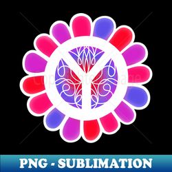 Hippie Peace Sign Flower Power - Exclusive Sublimation Digital File - Instantly Transform Your Sublimation Projects