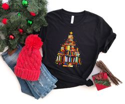 Christmas Book Tree Shirt, Christmas Gift,Book Lovers Christmas Gift,Bookworm Christmas Shirt,Gift For Teachers,School C