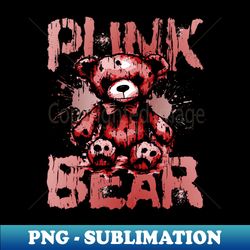 Punk Bear Rocker Music Metal Musician Band - PNG Sublimation Digital Download - Fashionable and Fearless