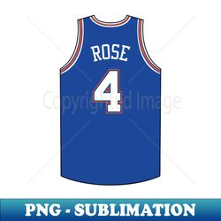 Derrick Rose New York Jersey Qiangy - Special Edition Sublimation PNG File - Boost Your Success with this Inspirational PNG Download