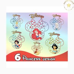 Princess Designn Bundle Png, Mouse Head Ear Png, Family Vacation Trip Png, Mouse Bow, Print File, Instant Download