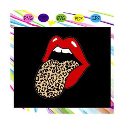 Red lips leopard tongue trendy animal, trending svg For Silhouette, Files For Cricut, SVG, DXF, EPS, PNG Instant Downloa