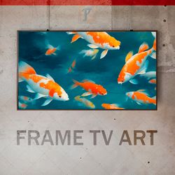 Samsung Frame TV Art Digital Download, Frame TV Art koi pond, Frame TV art modern, Frame Tv art painting, Expressive