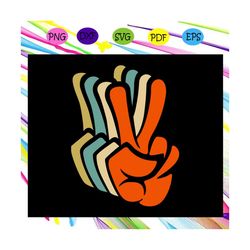 Retro peace sign hand, peace sign hand, two finger, retro vintage, 70s vintage, hippie gift, finger svg, finger, hand si