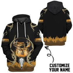 Gearhumans 3D Deer Hunting Custom Name Tshirt Hoodie Apparel
