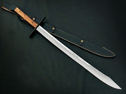 Custom Handmade 38" High Carbon Steel Sword, Grosse Messer Sword, W/Sheath