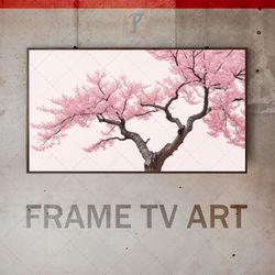 Samsung Frame TV Art Digital Download, Frame TV Art modern interior art, blossoming sakura, tree cherry blossoms