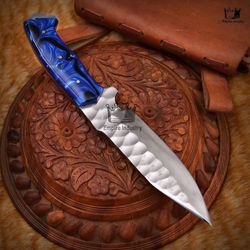 Handmade D2 Steel Steel Hunting Bowie Knife With Sheath, Bush craft Dagger Battle Ready Kitchen Knife, Best Gift AM003