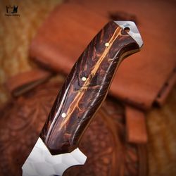 Handmade D2 Steel Steel Hunting Bowie Knife With Sheath, Bush craft Dagger Battle Ready Kitchen Knife, Best Gift AM001