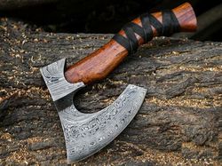 custom handmade damascus steel viking hatchet tomahawk hunting axe