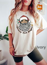 Groovy and bright Christmas Shirt, retroChristmas t-shirt, Merry and bright Shirt, funny Christmas shirt, Christmas Sant