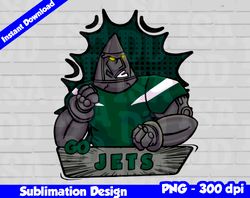 Jets Png, Football mascot comics style, go jets t-shirt design PNG for sublimation, sport mascot design