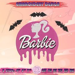 Barbie Halloween Embroidery Design, Spooky Barbie Embroidery, Come On Barbi Embroidery, Machine Embroidery Designs, Instant Download