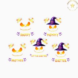 Bundle Halloween Family Png, Trick Or Treat Png, Pumpkin Png, Witch's Hat, Happy Halloween Png, Bats Halloween, Hallowee