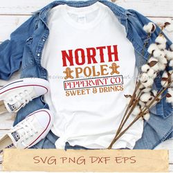 North pole peppermint co sweet & drinks svg, png cricut, file sublimation, instantdownload