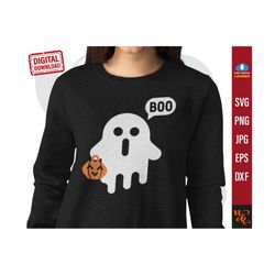Boo svg, Boo Ghost cute svg, halloween svg, kids halloween svg, Spooky Autumn SVG Cut File For Cricut